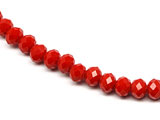 Наниз кристал червен - d=6mm, височина 5mm, отвор 1mm, дължина 45сm ≈ 99-100 бр. - 10 бр.