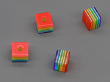Куб цветен 6x6x6mm, отвор 2mm - 500 бр.