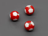 Футболна топка червена с бяло d=8mm, отвор 2mm - 400g ≈ 1328 бр.