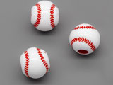 Бейсболна топка бяло и синьо d=11.5mm, височина 10.5mm,  отвор 3.9mm - 500g ≈ 640 бр.