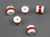 Цилиндър бяло и червено d=6mm, h=7mm, отвор 2mm - 500 бр.