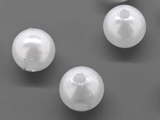Перли - бели d=10mm, отвор 2.5mm - 50g ≈ 106 бр.