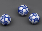  Футболна топка бяло и синьо d=9.5mm, отвор 2.2mm - 25g ≈ 49 бр.