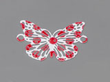 Пеперуда бяло и червено 16.5x25mm, отвор халки 1.8mm - 5 бр.
