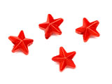 Звезда червена 11x10x4.5mm, отвор 1.3mm - 500g ≈ 3020 бр.