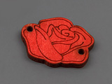 Роза червена 19x25x3.5mm, отвори 2.2mm - 10 бр.