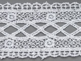 Лента дантела бяла, ширина 4.5cm - 10 ярда