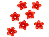 Шапка цвете червено 10.5x10.5x3.5mm, отвор 1.5mm - 500g ≈ 5280 бр.
