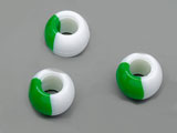 Топче бяло и зелено d=11.5mm, височина 9.5mm, отвор 5mm - 50g ≈ 80 бр.