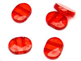 Овал с два отвора - червен 11x15x4.5mm, отвор 1.5mm - 50g ≈ 86 бр.