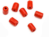 Цилиндър червен d=6mm, височина 8mm, отвор 2mm - 25g ≈ 220 бр.