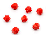 Мънисто с повърхнини червено 6x6.3mm, отвор 1.5mm - 25g ≈ 259 бр.