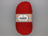 Прежда тъмно червена NAKO Bebe 100 - 100% акрил - 100g - 300m