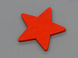 Звезда червена 30x28mm, дебелина 2.4mm - 10 бр.