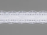 Лента сатен и дантела бяла 15mm - 4.5m