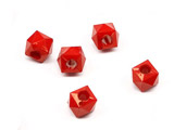 Куб с  повърхнини червен 6x5mm, отвор 1mm - 50g ≈ 538 бр.
