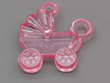 Бебешка количка розова, 28x29.5x5.5mm, отвор халка 4mm - 500g ≈ 262 бр.