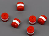 Цилиндър червено и бяло d=6mm, h=7mm, отвор 2mm - 50 бр.