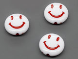 Усмивка бяло и червено 13.5x5mm, отвор 1.5mm - 50g ≈ 90 бр.