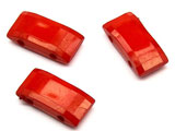Мънисто червено 18x8mm, отвор 2mm - 50g ≈ 78 бр.