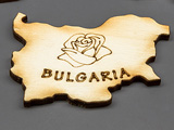 Карта България с роза, 58x38x3.5mm - 50 бр.