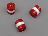 Цилиндър бяло и червено d=8mm, височина 9mm, отвор 2mm - 50 бр.