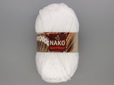Прежда бяла NAKO Sport Wool - 25% вълна, 75% акрил - 100g - 120m