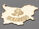Карта България с роза, 68.5x44x3mm - 50 бр.
