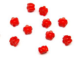 Цветя малки - червени 6x6mm, отвор 1.0mm - 25g ≈ 275бр.