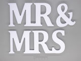 Надписи Mr&Mrs бели печатни 45x10cm, дебелина 11.5mm - 1 бр.