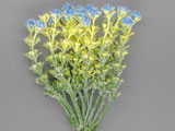Цветя с мъх на тел сини 25x170mm - 6 бр.