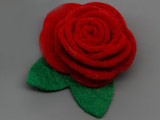 Роза червена 40x45mm - 10 бр.