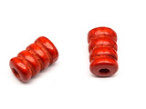 Цилиндър червен 7.5x12mm, отвор 2mm - 25g ≈ 108 бр.