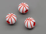 Баскетболна топка бяло и червено d=10mm,  отвор 3.9mm - 500g ≈ 900 бр.
