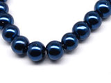Перли тъмно сини d=8mm, наниз 90cm - 112-115бр. - 1бр.