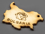 Карта България с роза 30x41x3.5mm, отвор 2mm - 100 бр.