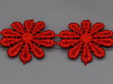 Лента с маргаритки червени, ширина 2.5cm - 10 ярда